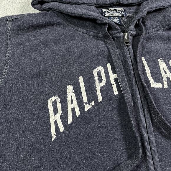 Polo Ralph Lauren Hoodie Mens XL Full Zip Sweatshirt Spell Out Vintage Y2K 67 - Picture 8 of 16